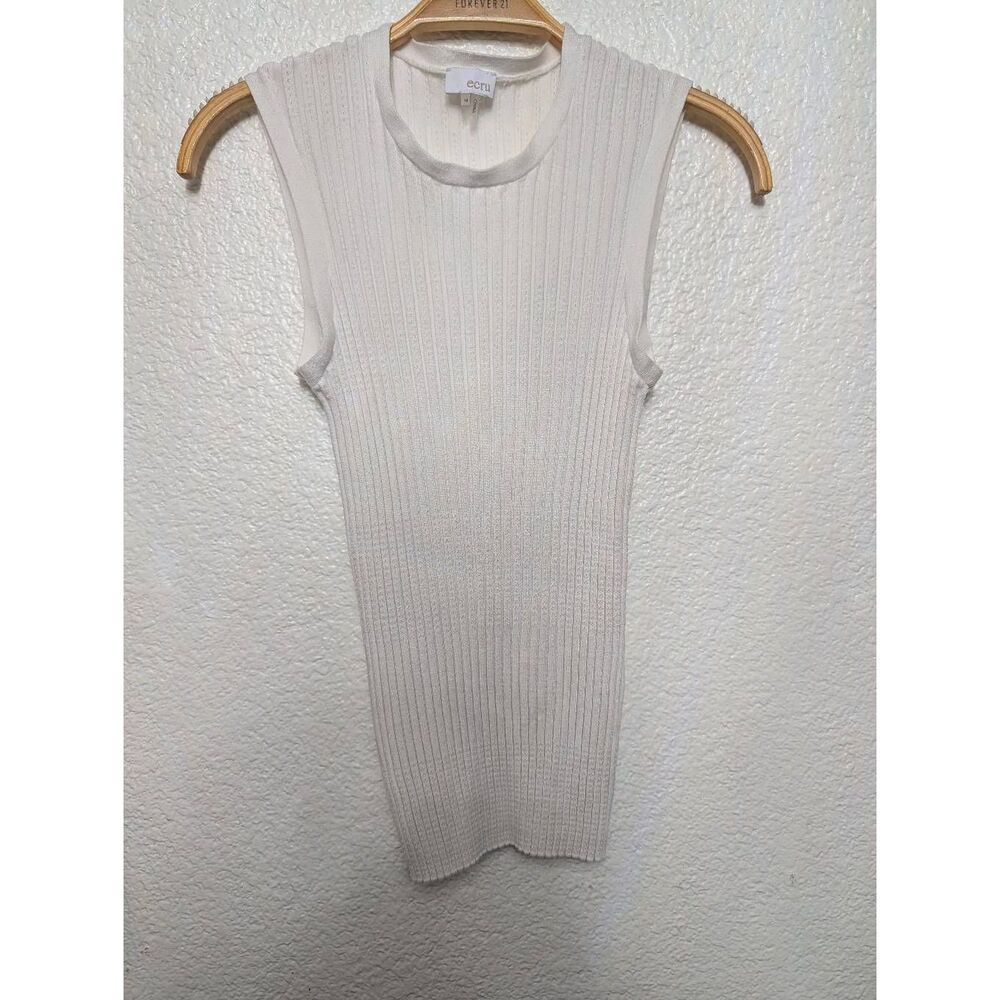 Ecru top stretchy medium white